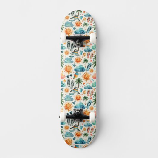 Het leven is een strandfeest persoonlijk skateboard (Voorkant)
