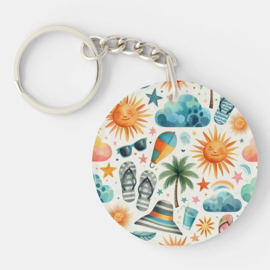 Het leven is een strandfeest sleutelhanger (Voorkant)