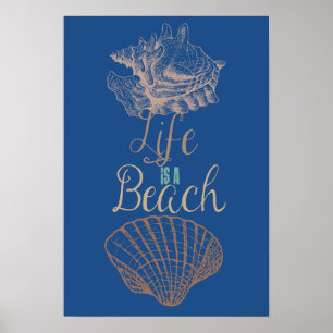 Het leven is een strandgranaat poster
