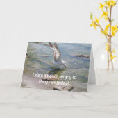 Het leven is een strandmeeuw verjaardagskaart kaart (Gele Bloem)