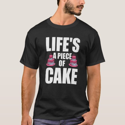 Het leven is een stuk snoepgoed cupcake Biscui T-shirt (Voorkant)