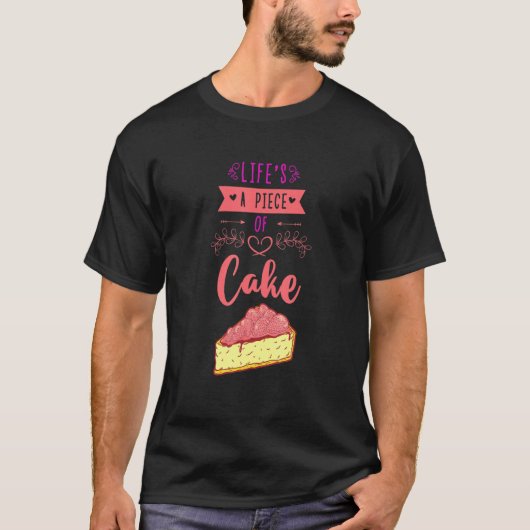 Het leven is een stuk snoepgoed cupcake Biscui T-shirt (Voorkant)