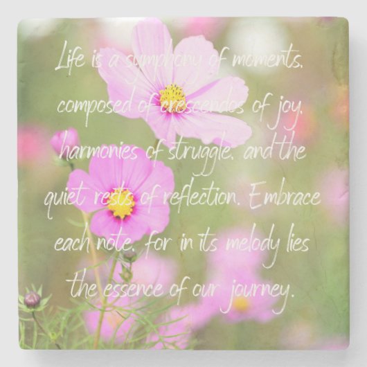 Het leven is een symfonie van momenten stenen onderzetter (Voorkant)