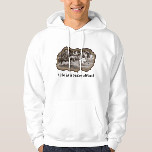 Het leven is een teaminspanning! Gedekt overhemd Hoodie (Voorkant)