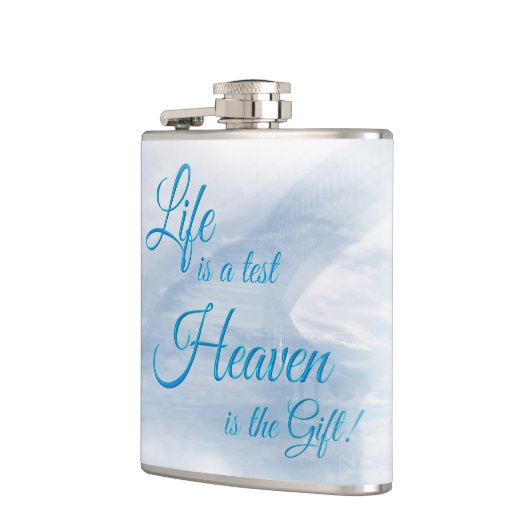 Het leven is een testhemel. heupfles (Links)