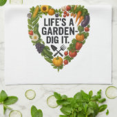 Het leven is een tuin theedoek (Gevouwen)