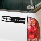 Het leven is een weg bumpersticker (Op Truck)