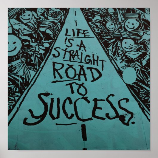 het leven is een weg naar succes poster (Voorkant)