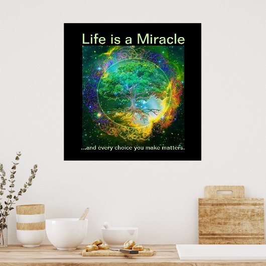 Het leven is een wonder poster (Keuken)