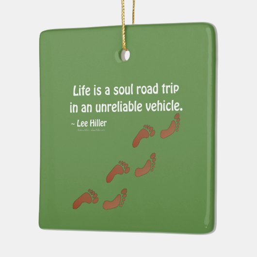 Het leven is een zieltochtje in een onbetrouwbaar  keramisch ornament (Links)