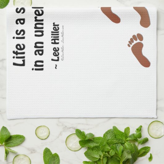 Het leven is een zieltochtje in een onbetrouwbaar  theedoek (Gevouwen)