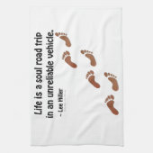 Het leven is een zieltochtje in een onbetrouwbaar  theedoek (Verticaal)