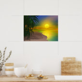 Het leven is een zonnig strand poster (Keuken)
