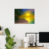 Het leven is een zonnig strand poster (Thuiskantoor)