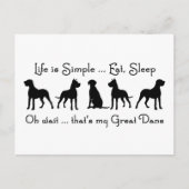 Het leven is eenvoudig Eet Slaap Geweldige Deen Ho Briefkaart (Voorkant)