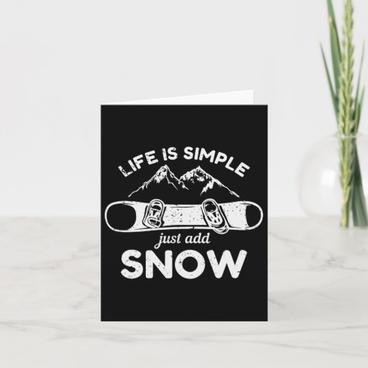 Het leven is eenvoudig met sneeuwsnowboard kaart (Voorkant)