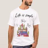 het leven is eenvoudig te lezen t-shirt (Voorkant)
