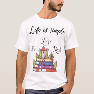 het leven is eenvoudig te lezen t-shirt
