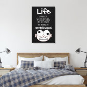 Het leven is eenvoudig zwart en wit canvas afdruk (Insitu (Slaapkamer))