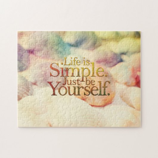 Het leven is eenvoudige kleurenschalen Motivatie Legpuzzel (Horizontaal)