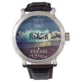 Het leven is eindelijk een echt strand gepensionee horloge