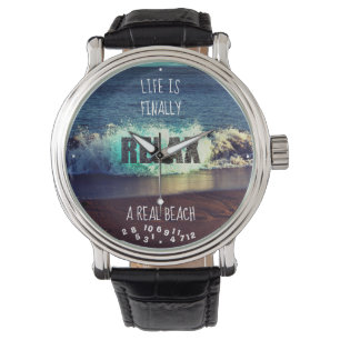 Het leven is eindelijk een echt strand gepensionee horloge