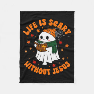 Het leven is eng zonder Jezus - Christelijke Hallo Fleece Deken
