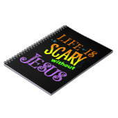 Het leven is eng zonder Jezus Christelijke Hallowe Notitieboek (Linkerzijde)