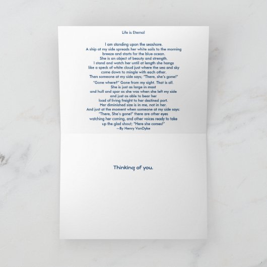 Het leven is etherisch: Sympathie Gedicht Inside C Kaart (Binnen)