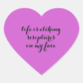 Het leven is etsen 2 hart sticker (Voorkant)