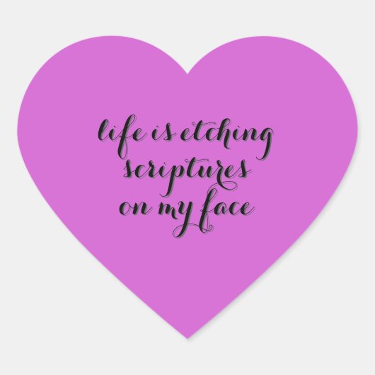 Het leven is etsen 2 hart sticker (Voorkant)