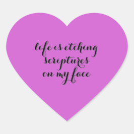 Het leven is etsen 2 hart sticker