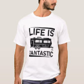 Het leven is fantastisch - RV Camping - Camper Van T-shirt (Voorkant)