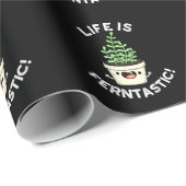 Het leven is Ferntastic Funny Fern Plant Pun Dark Cadeaupapier (Rol Hoek)