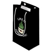 Het leven is Ferntastic Funny Fern Plant Pun Dark  Klein Cadeauzakje (Voorkant Gekanteld)