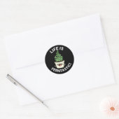 Het leven is Ferntastic Funny Fern Plant Pun Dark  Ronde Sticker (Envelop)