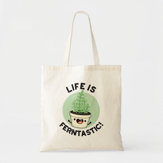 Het leven is Ferntastic Funny Fern Plant Pun Tote Bag (Voorkant)