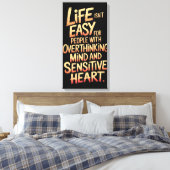Het leven is geen gemakkelijk canvas voor overdenk afdruk (Insitu (Slaapkamer))