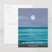 Het leven is geen perfecte maan boven blauwgroen z feestdagenkaart (Voorkant / Achterkant)