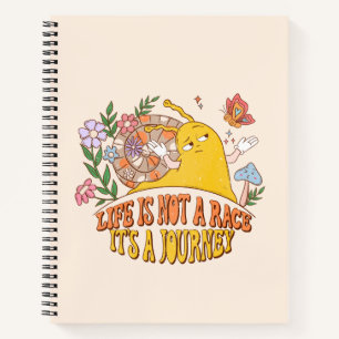 Het leven is geen race, het is een reis notitieboek