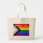 Het leven is geen radicale agenda / Progress Pride Grote Tote Bag (Achterkant)