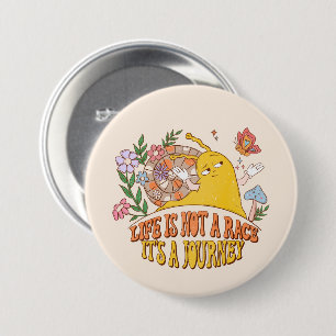 Het leven is geen ras ronde button 7,6 cm