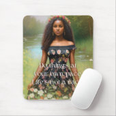 Het leven is geen ras zwarte vrouw kunst muismat (Met muis)