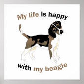 Het leven is gelukkig met mijn beagle poster (Voorkant)