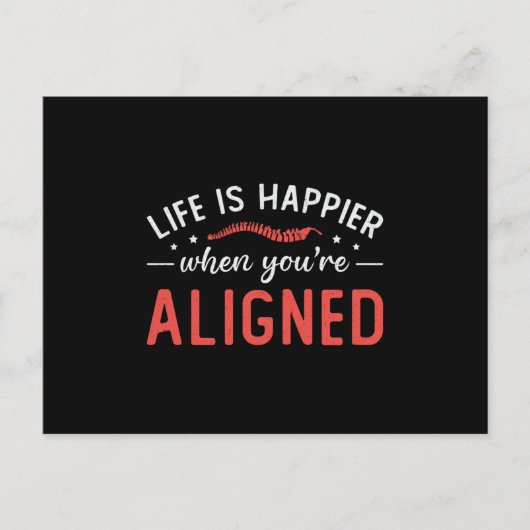 Het leven is gelukkiger als je op één lijn zit. briefkaart (Voorkant)