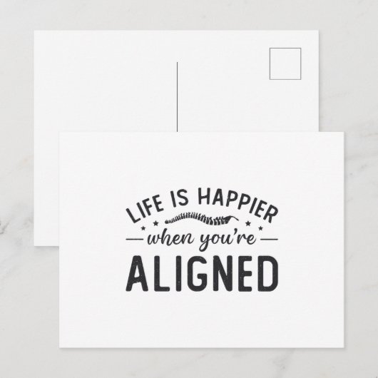 Het leven is gelukkiger als je op één lijn zit met briefkaart (Voorkant / Achterkant)