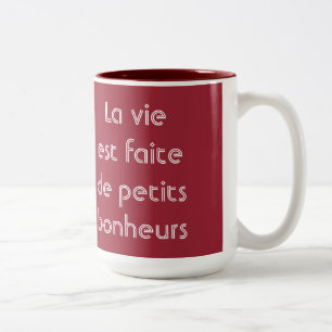 Het Leven Is Gemaakt Van Kleine Genoegens Franse Q Tweekleurige Koffiemok