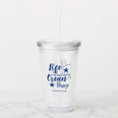 Het leven is gemakkelijk met een oceaanbries - pri acryl drinkbeker (Voorkant)