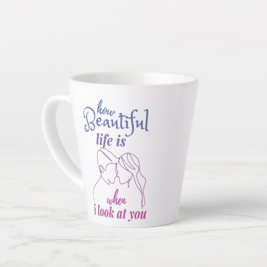 Het leven is geweldig als ik naar je kijk latte mok (Linkerhoek)