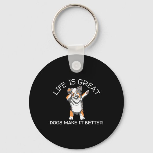 Het Leven Is Geweldig Honden Maken Het Nog Beter V Sleutelhanger (Voorkant)